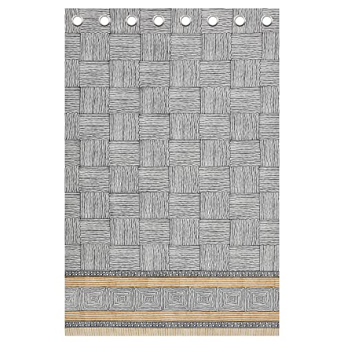 Image of BLOCKS OF INDIA Hand Block Printed Cotton Linen Daylight Door Curtain (Style 1, Door 7 FEET)