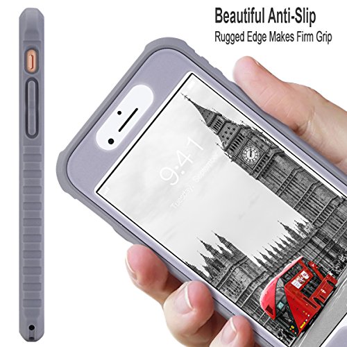 ULAK iPhone 8 & 7 Case, Marble Shockproof Flexible Durability TPU Bumper Case, Durable Anti-Slip, Front and Back Hard PC Defensive Protective Cover for Apple iPhone 7/8 4.7 inch, Marble Pattern