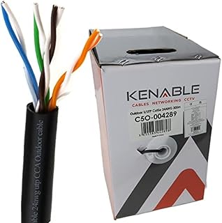 kenable External CAT5e-CCA Outdoor Ethernet Network Cable Reel Solid UTP 305m [305 metres] For Use Outdoors
