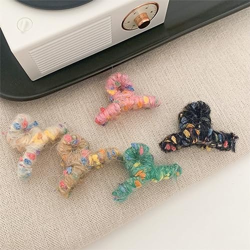 Pequeñas pinzas de pelo peludas mini para mujer miniatura 1