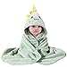 HAGOT Kapuzenhandtuch für Babys, 80x80 cm, Baby Bath Towel, Babybadetuch aus Korallenvliesfür, Babys Neugeborene, Grün