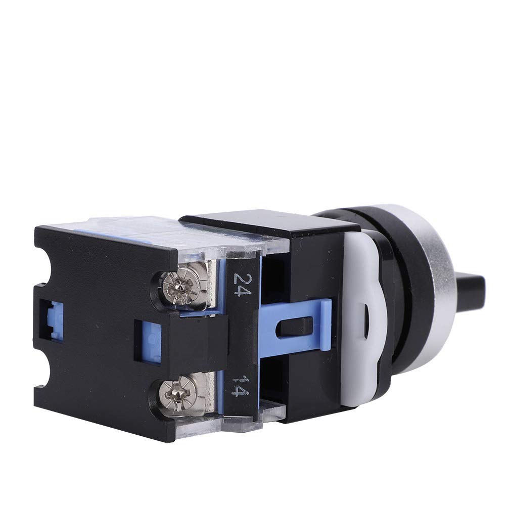 10Pcs Rotary Switch 3 Position 22mm Self Locking Changeover Selector Switch Heavy Duty 440V for Electrical Panel Motor Control