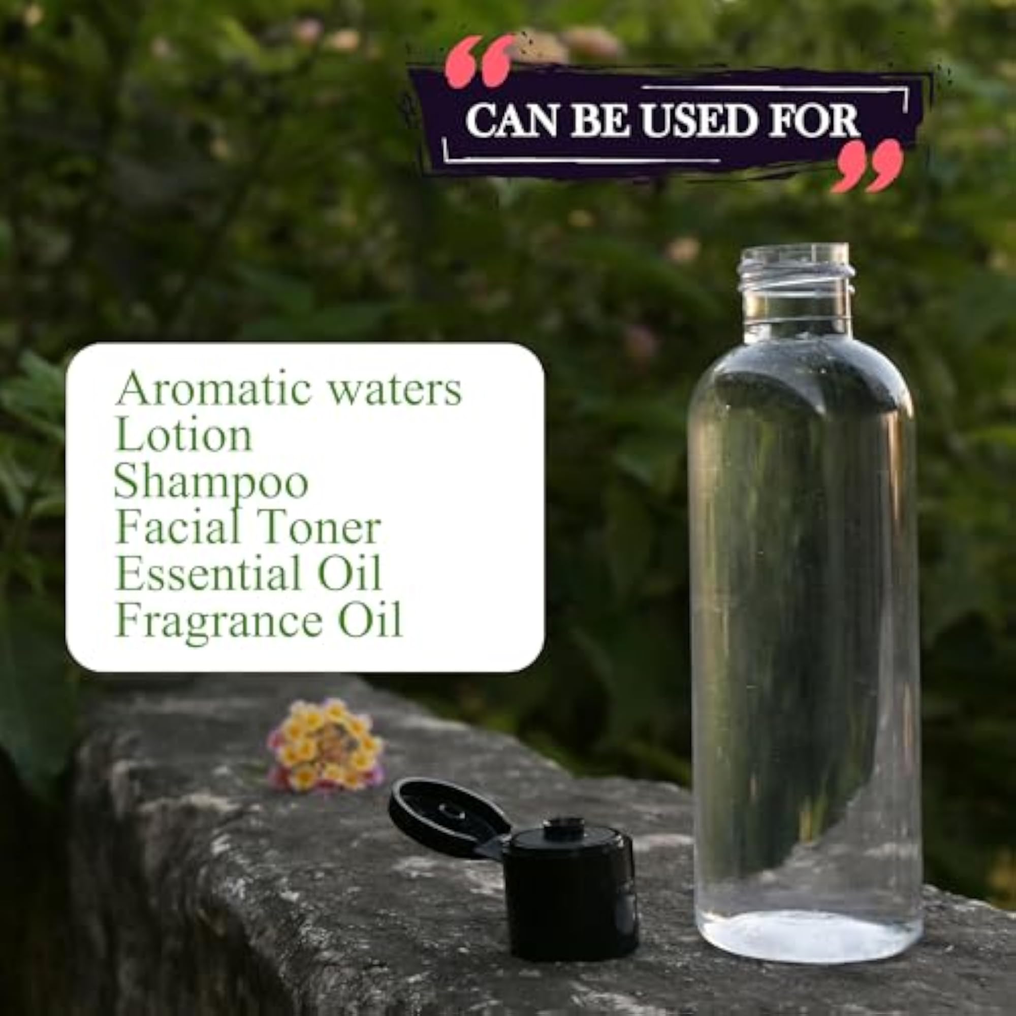 100ml Clear Empty PET Round Bottles with Black Flip Top Cap