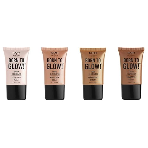 Miniatura 5 de NYX Maquillaje profesional Born to Glow, iluminador líquido, 0.6 onzas, Dorado (Pure Gold)