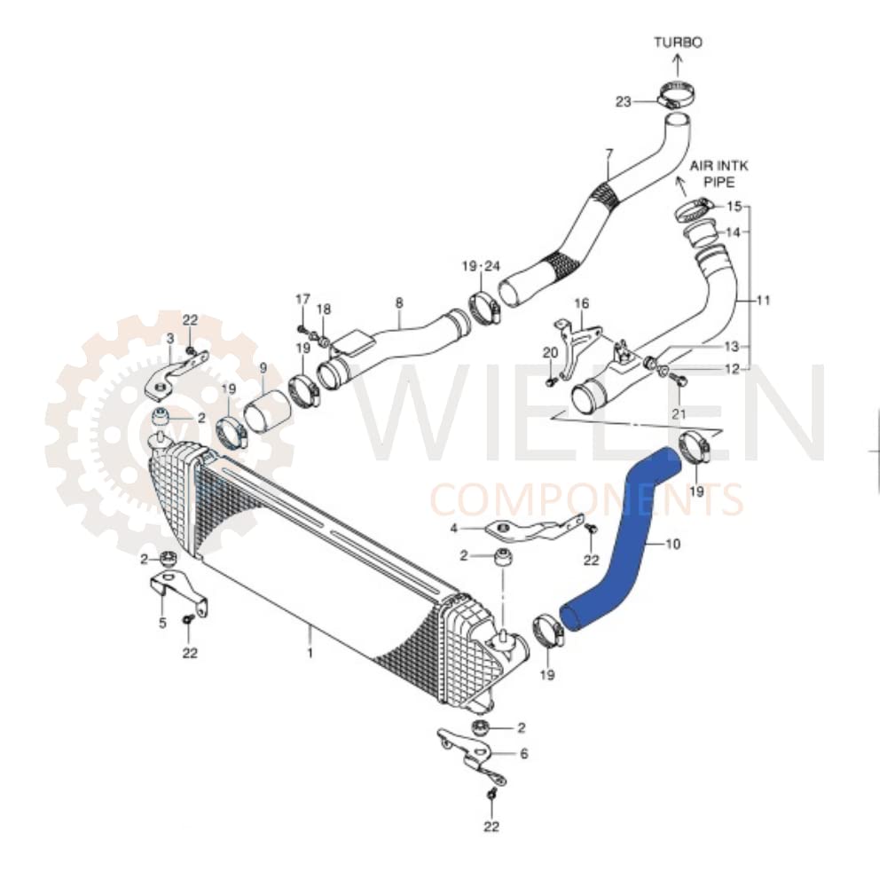 Compatible con manguito Intercooter Turbo Tubo de aire Suzuki Gan Vitara 1.9 1368567J00000