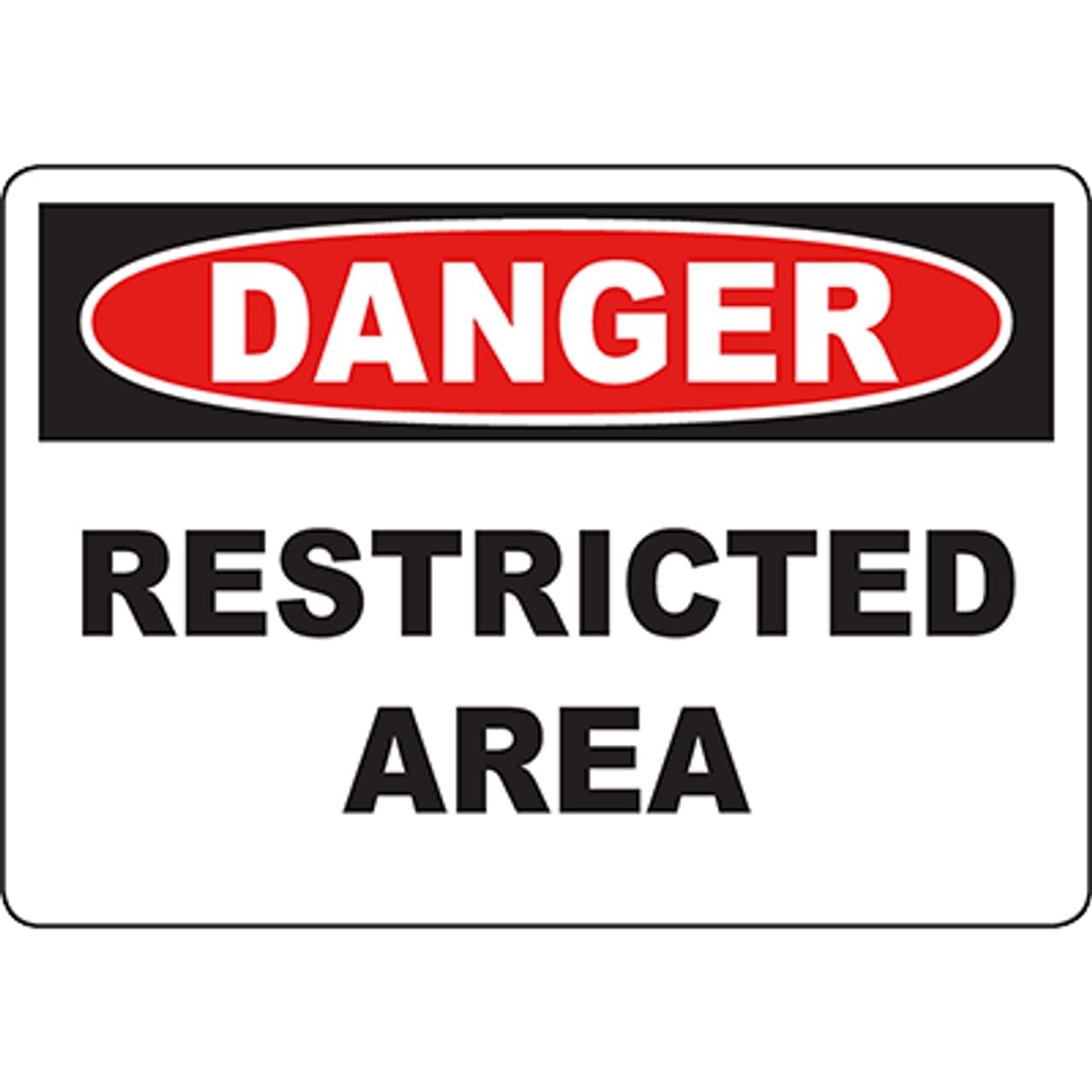 Simple Restricted Area Prohibition Entry Safety Metal Sign 12x8 Inch