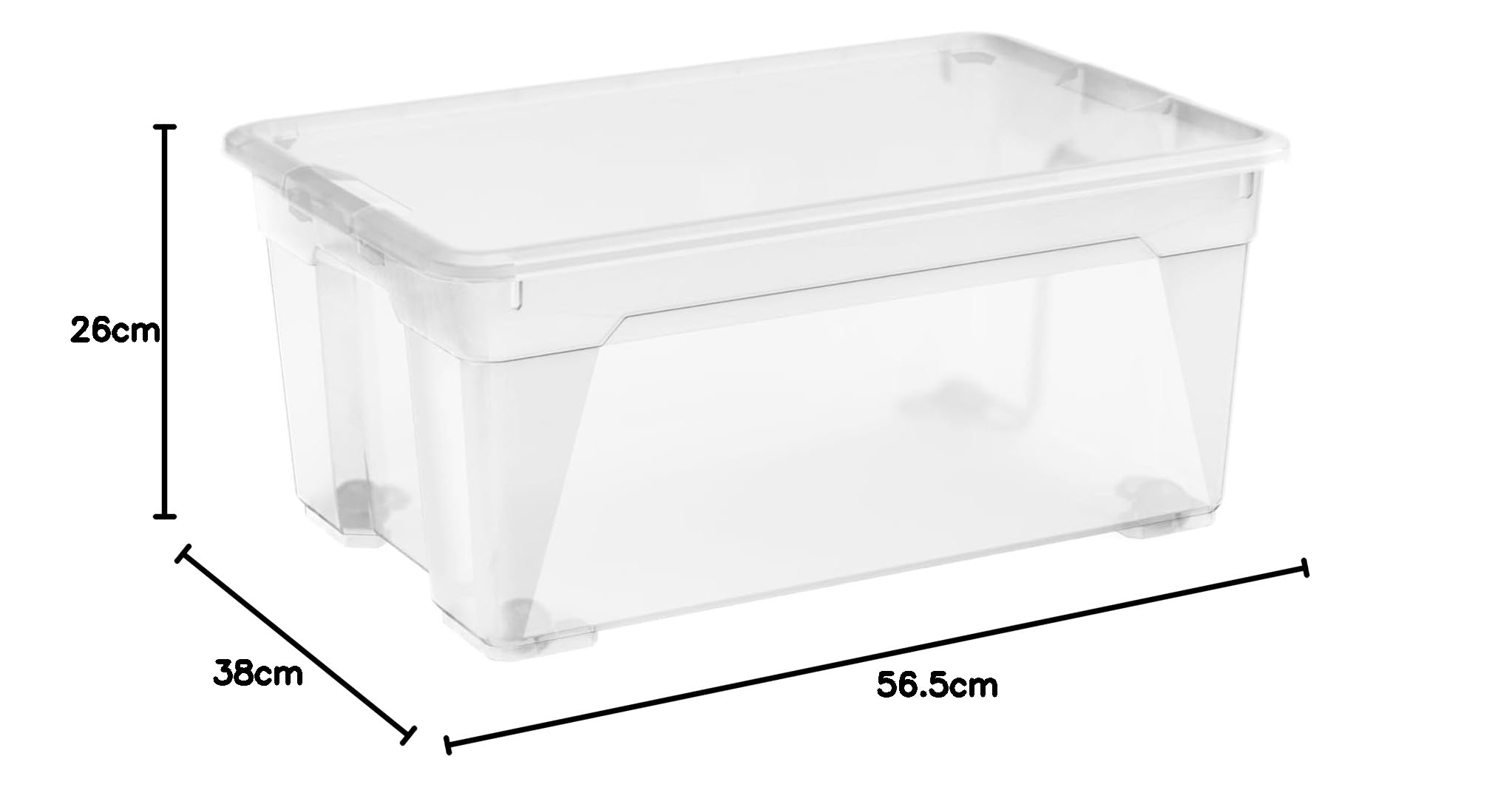 Keter Aufbewahrungsboxen aus Kunststoff mit Deckel R Box L, transparent, mit Rollen, ideal für Kleidung und als Aufbewahrungsbox, geeignet für Schränke, Garage, 45 l, 56,5 x 38 x 26 cm, 5 Stück