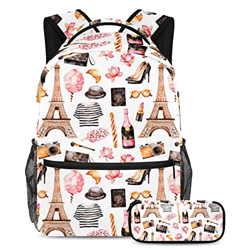 Leisure Campus Sac à dos de voyage avec étui à stylos, sacs à ananas avec porte-bouteille pour filles et garçons, Couleur 2, Taille Unique