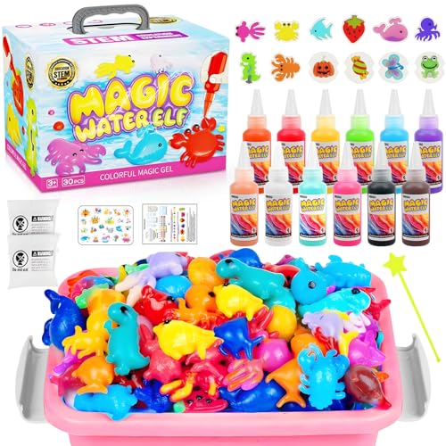 Bukbas Magic Water Elf Gel Juguetes DIY Aqua Gelz Colossal Set contiene 12 botellas de gel de color y 12 formas, juego de gel de agua, cumpleaños, Navidad, Pascua, regalo para 6-12 niños y niñas