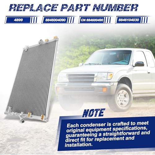 Image of Air Conditioning A /C Condenser Compatible with Toyota Tacoma 1998-2004# 4899, 8846004090, 884600490, 8846104030