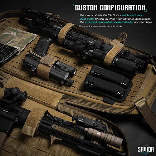 Savior Equipment The Coffin T.g.b Tactical Rifle Soft Case Firearm Carrier Shoulder Sling Pack Padded Bug-Out Bag - Low Profile, Molle Panel, Hook-N-Loop Webbing, 34" Flat Dark Earth Tan #TOP2