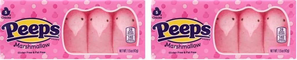 Just Born Peeps Chicks Candy, Pink, 1.5 Oz (Pack of 2)