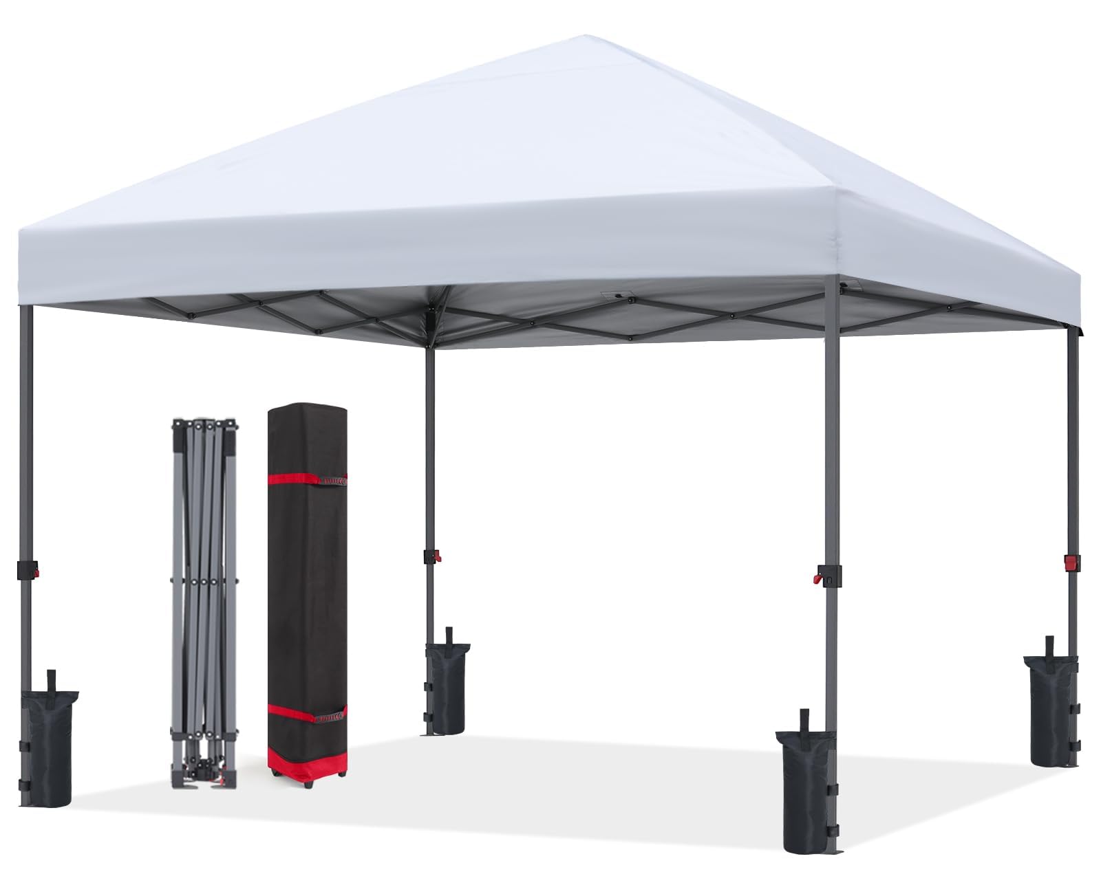ABCCANOPY Pop Up Canopy - Outdoor Patio Portable Canopy Tent Heavy Duty for Backyard and Deck with 4 Sandbags(White, 10x10)