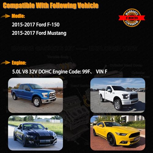 Image of AUCERAMIC VS50902R HGS4231 Cylinder Head Gasket Set Fit for 2015-2017 Ford F-150 Mustang 5.0L V8 HS55134