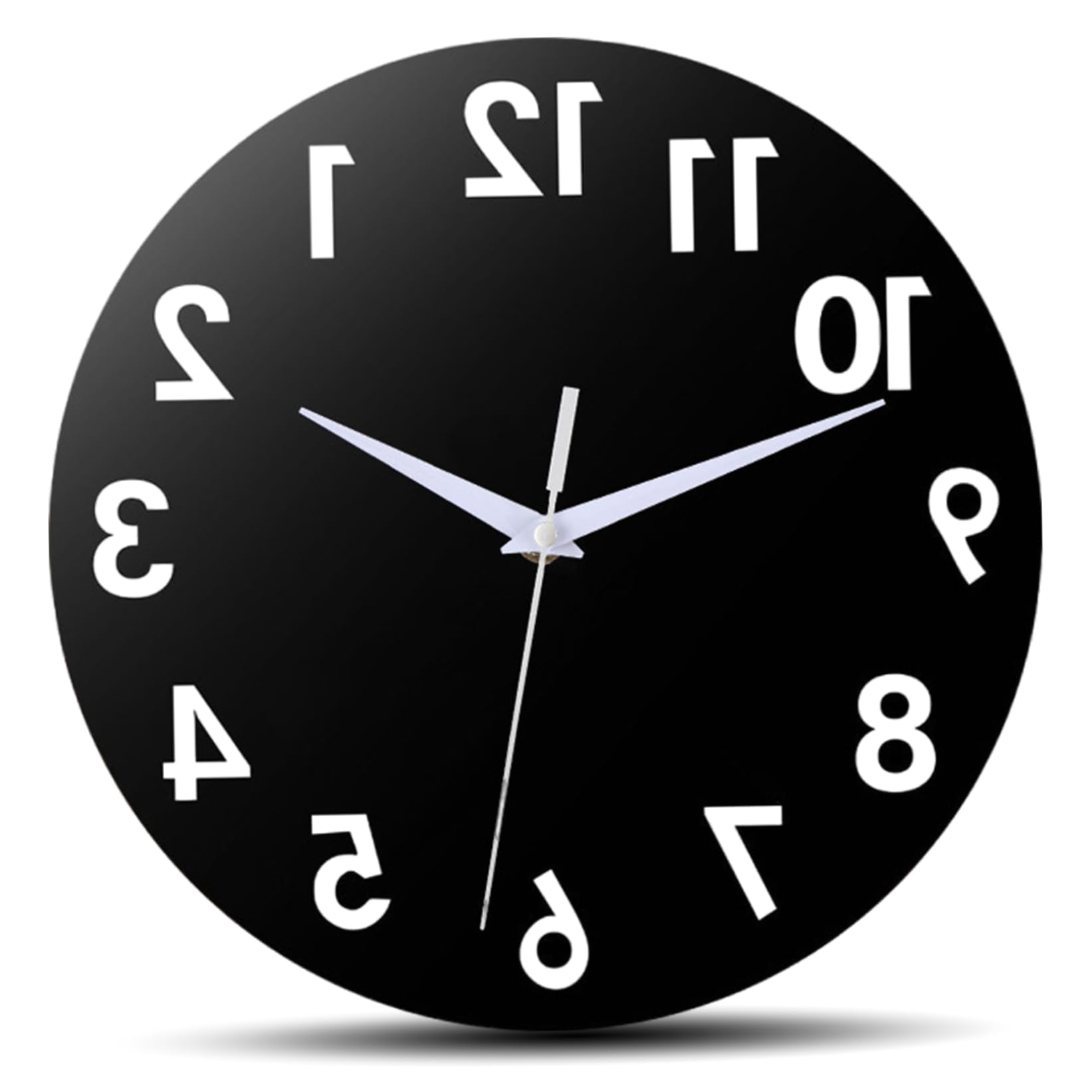 1PC Backwards Clock, Unusual Numbers Counter Clockwise Clock, Decorative Wall Clock Silent 12 Inch Wall Clock, Battery Operated Decorative Wall Clock for Living Room Bedroom Home Classroom Office