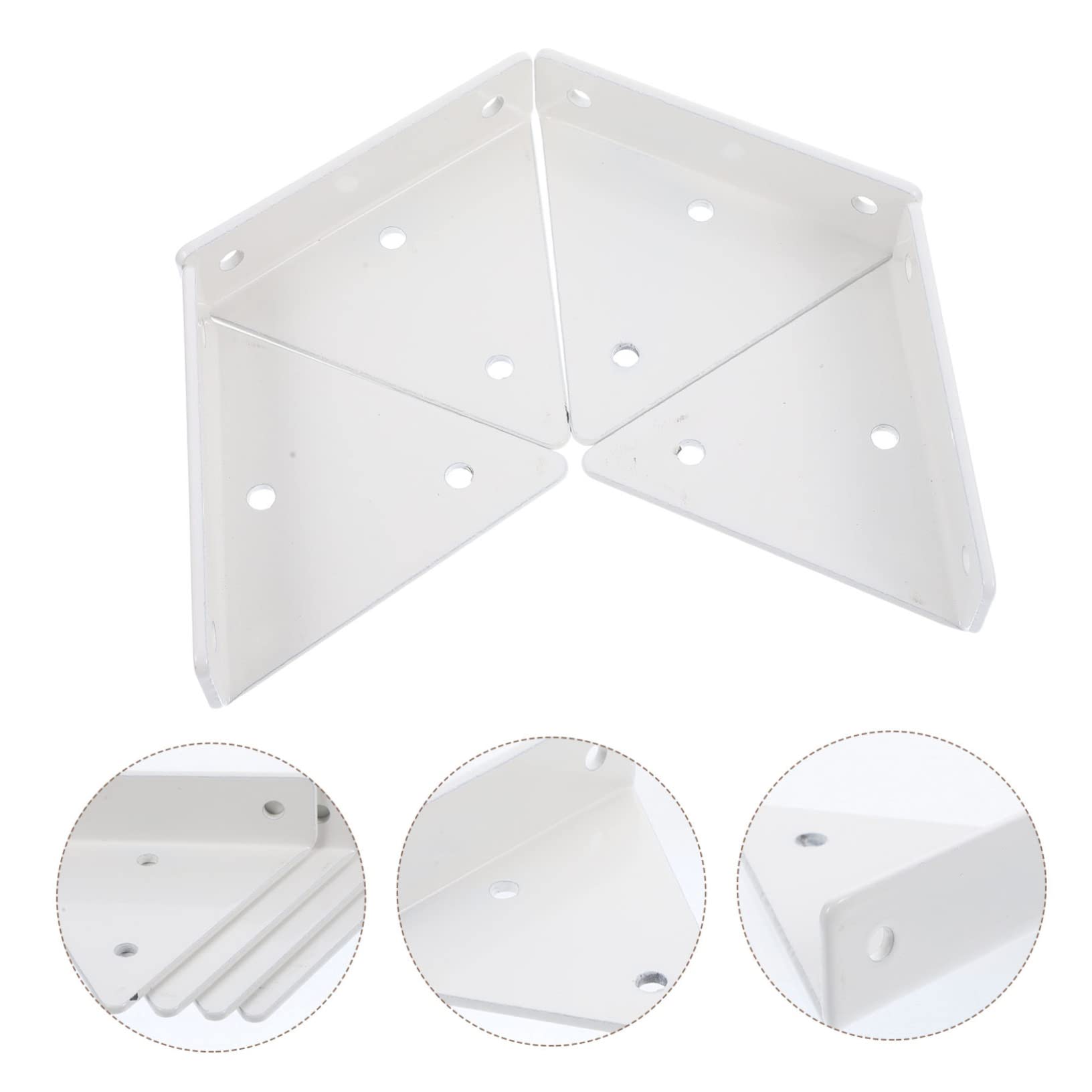 4 Supporti per Mensole da Muro in Ferro, Struttura Triangolare Rinforzata, Portata Elevata, 4 Set per Soggiorno e Camera