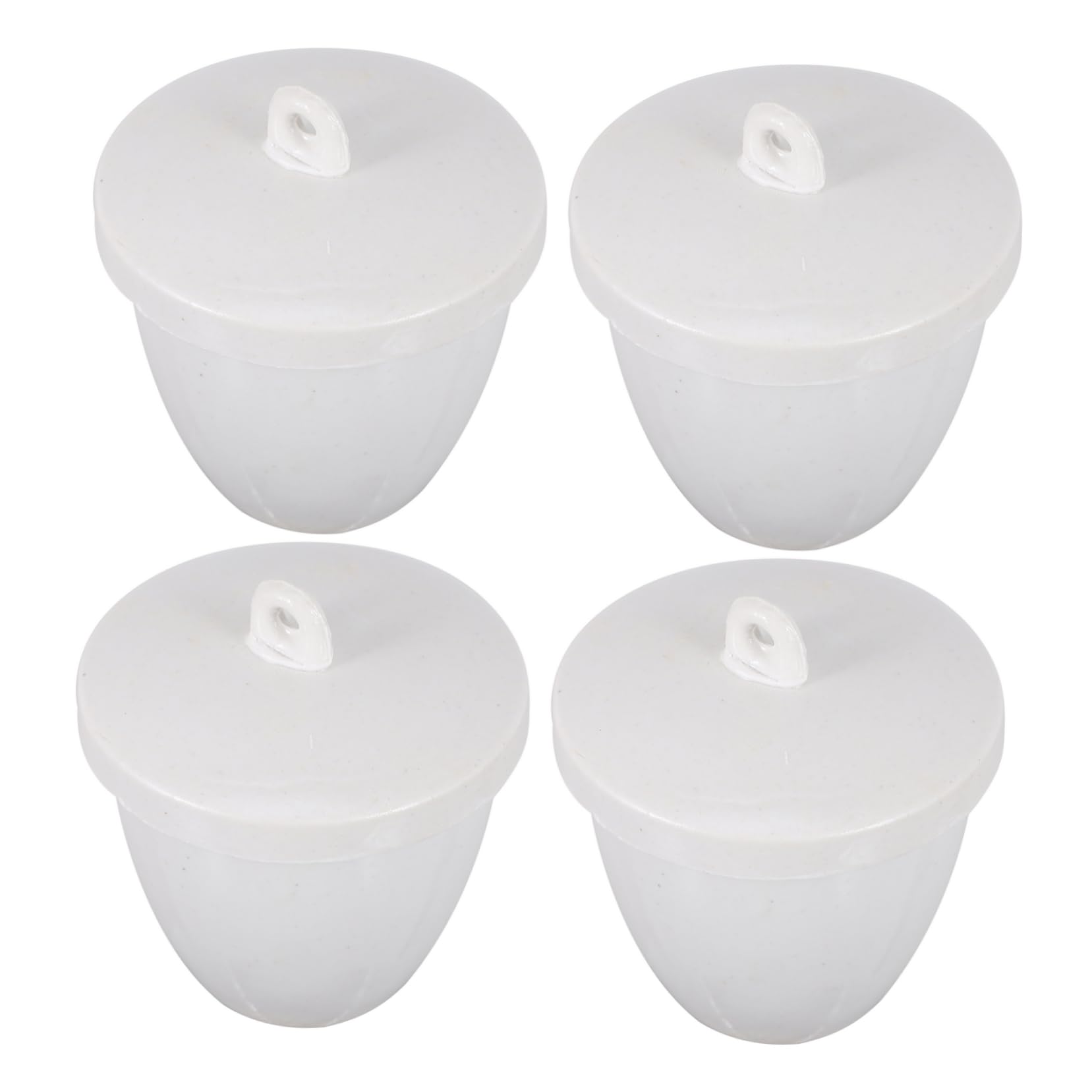 Cabilock Creusets en Céramique Capacité 100 Ml Lot de 4 avec Couvercle et Pureté Haute Stabilité Thermique pour Laboratoires et Industrie Chimique