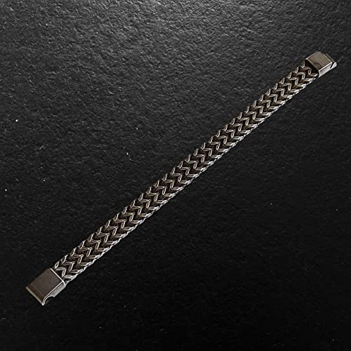Stainless Steal Silver Black Chain Bracelet With Magnetic Closure. Vintage Stainless Steel Bracelet For Men. Wristband Bangle Cuff For Boy And Men. Baloola For Men. Handmade Jewelry #TOP6