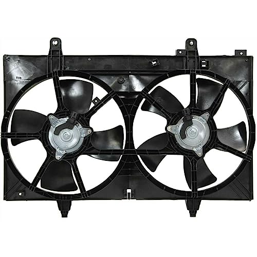 Ren Tsui 1pc Dual Radiator Cooling Fan Assembly Set for Nissan for Murano 3.5L 2003-2007 NI3115124 9608227 RXC0072
