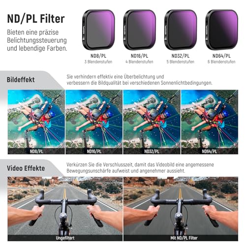 NEEWER ND/PL Filter Set kompatibel mit Insta360 ACE PRO, 4er Pack ND8/PL ND16/PL ND32/PL ND64/PL Action Kamera Zubehör… – Ansicht 3