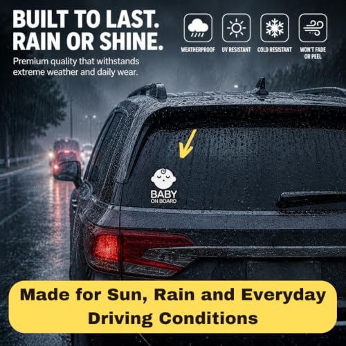 Image of TOTOMO Baby on Board Sticker for Car - Window Decal, Bumper Sign for New Parents, Durable Waterproof Safety Warning Sign for SUV Truck Minivan - Sleeping Boy, 1 Pack