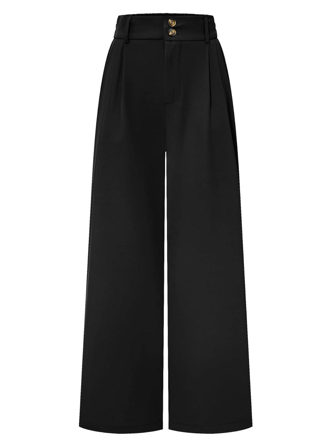 AUXDIO Womens Straight Leg Pants Casual High Waisted Stretchy Double Buttoned Trousers Work Business Dress Pant