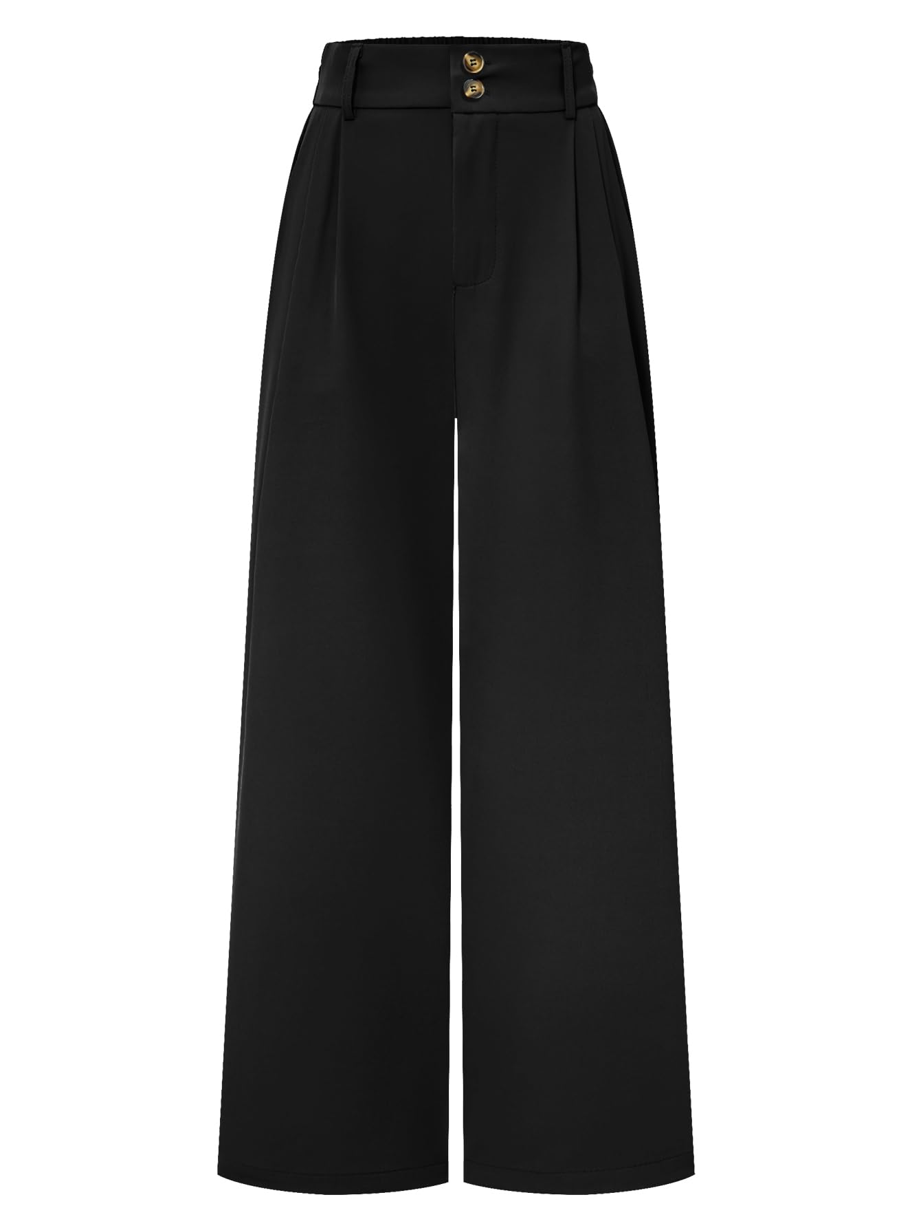 AUXDIO Womens Straight Leg Pants Casual High Waisted Stretchy Double Buttoned Trousers Work Business Dress Pant