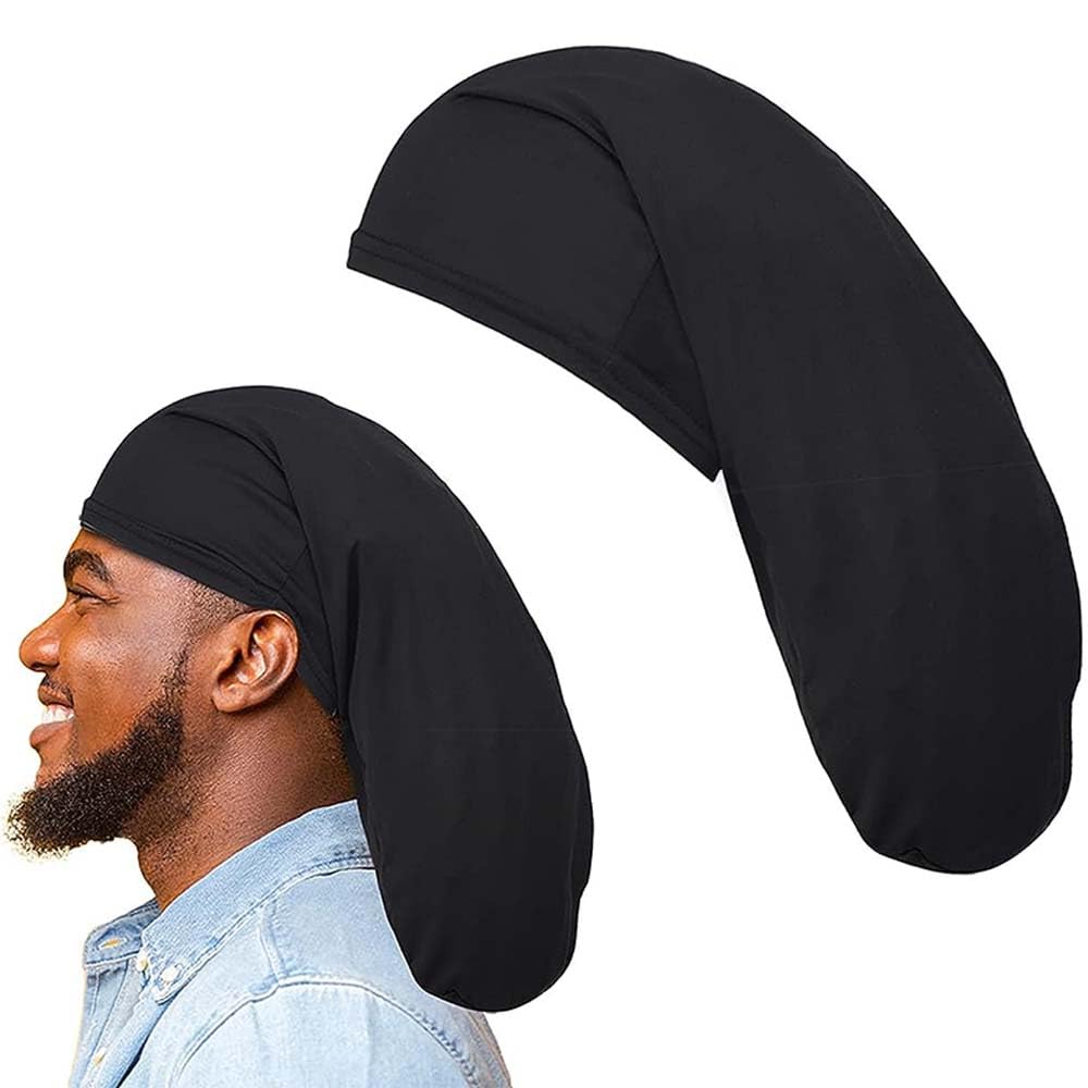 Dreadlock Cap for Long Hair, Unisex Wide Stretchable Sleeping Bonnet, Head Wraps