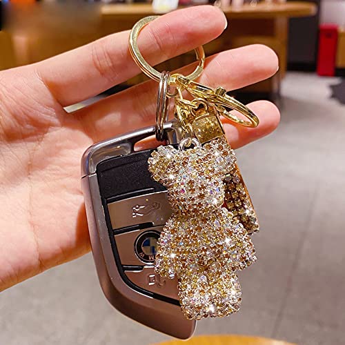 Kieques Cute Diamond Bear Keychains For Women、Kids、Girls，Key Chain For Car Keys、Handbags、Backpack、Wallet，Personalized Funny(Pink) #TOP5