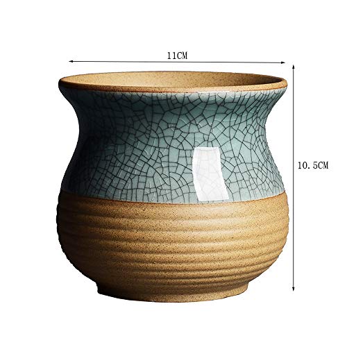 Pot de fleurs en céramique idée cadeau YRYRYW jardinière intérieure avec trou - 2