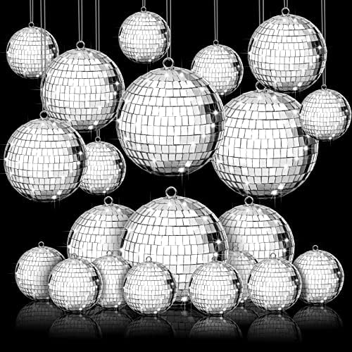 35 Pcs Mirror Disco Balls Ornaments Mini Disco Ball Decorations Reflective Mirror Ball Decoration 70s Disco Themed Party Decor for Valentine's Day Tree Ornaments (2 Inch, 3 Inch, 4 Inch)
