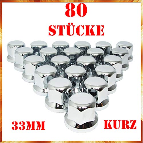 Tapacubos Easy Link 80 x 33 mm, cromado, plástico, SW33, corto, para camiones