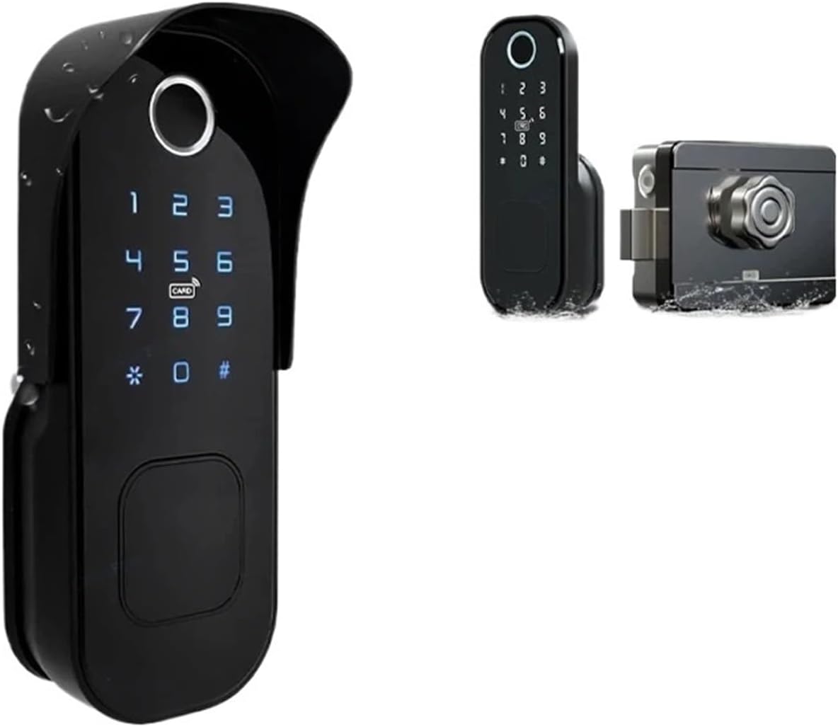 Fingerprint Waterproof Outdoor Garden Lock Remote Control TTLock APP Code Keyless Smart Door Lock Electric Rim Lock