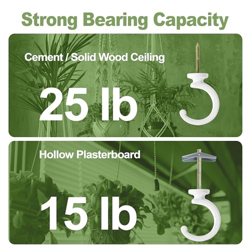 Aidoclip 2PCS Ceiling Hooks for Hanging Plants,Heavy Duty Plant Swag Hooks,Hanging Planter Wall Hook, Indoor and Outdoor Plant Hangers - Image 3