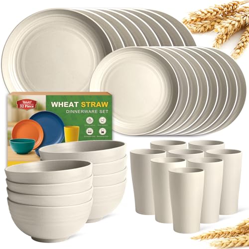 Teivio 32-Piece Wheat Straw Set