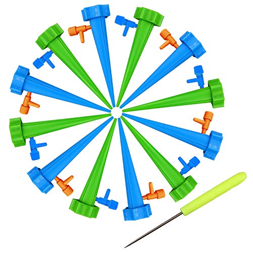 Preisvergleich Produktbild Bewässerung für Topfpflanzen,Bewässerungskugeln,12 STÜCKE Einstellbare Selbst Bewässerung Bewässerung Stakes Spikes System für Hausgarten Hof Patio Balkon Mischfarbe