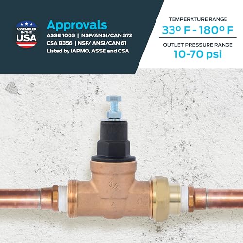 Cash Acme EB45 Pressure Regulating Valve, Single Union, 3/4 Inch NPT Female x NPT Male, Poly Top, 60 PSI, PVA16P-SUTH-60 by Cash Acme - Image 4