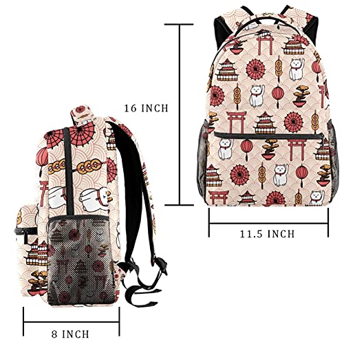 Sac à dos d'école mixte multicolore style décontracté à imprimé plantes tropicales