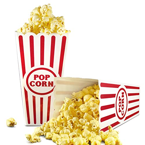 Novelty Place Plastic Red White Striped Classic Popcorn Containers For Movie Night - 7.8 Inch Tall X 3.8 Inch Square (4 Pack) #TOP1