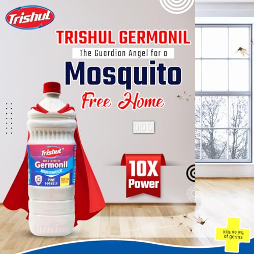 Image of Trishul White Floor Cleaner Phenyle, Strong Germonil Premium Disinfectant Mosquito Repellent Floor Cleaner Liquid for Hospitals, Homes & Offices, Remove Germs, Dirt & Bacteria 99.99% 5 Ltr