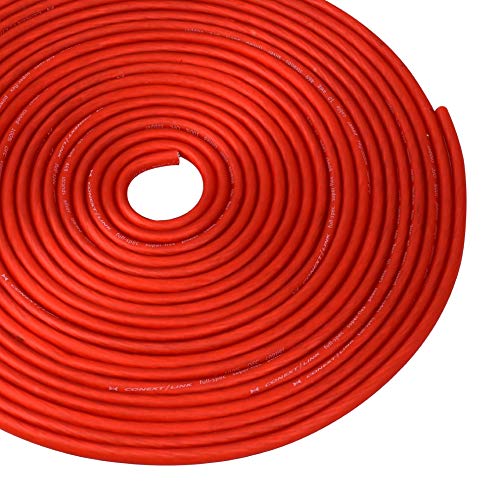 Conext Link 10 FT 10 AWG GA Full Gauge Battery Power Cable Ground Wire Frost Red OFC Copper （10158）
