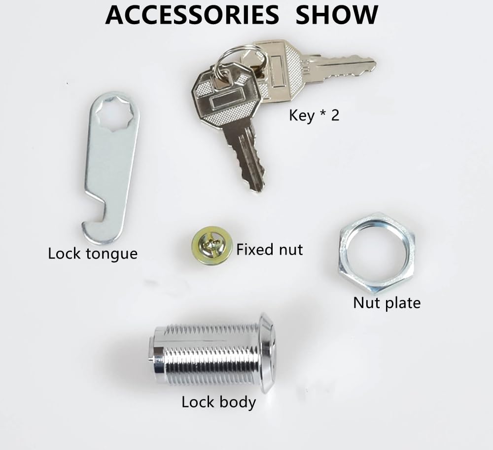 2pack Cabinet Cam Locks 54mm, Mailbox Lock with Key Different, Letter Post Box Lock, Secure Files Drawers Dresser Cupboard Locks - Image 4