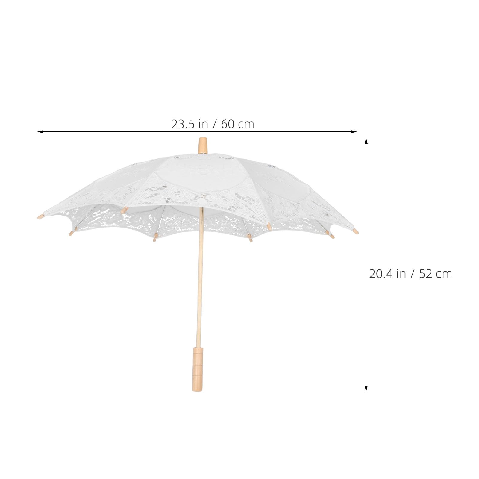 Housoutil Eleganter Komfortabel Weißer Spitze aus Hochzeitsspitzenschirm Holzgriff 4 Stück Fotorequisite und Damen für Hochzeiten und Fotoshootings