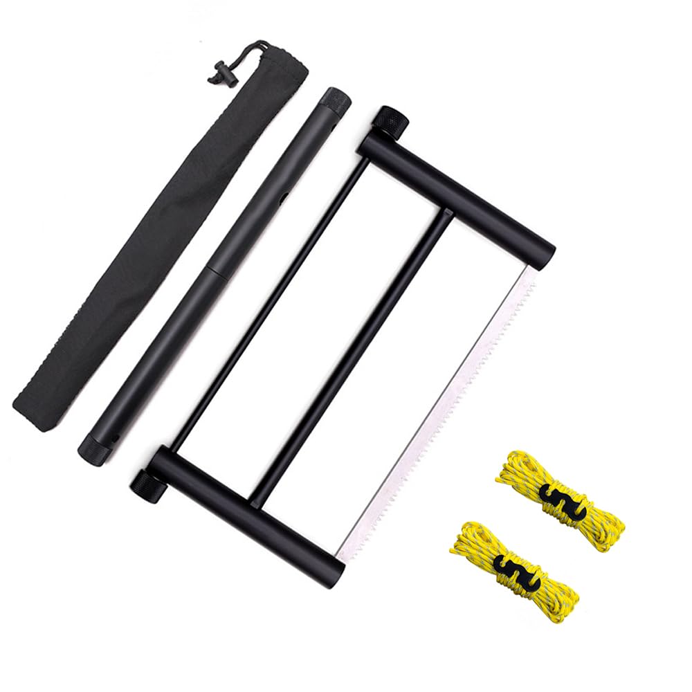 Scie De Camping En Alliage D'aluminium, Scie À Arc Pliante Avec 2 Cordes De Camping, Stabilité, Performances Durables, Scies À Main Amovibles Portables Pour Le Camping, La Randonnée, Le Jardinage Etc