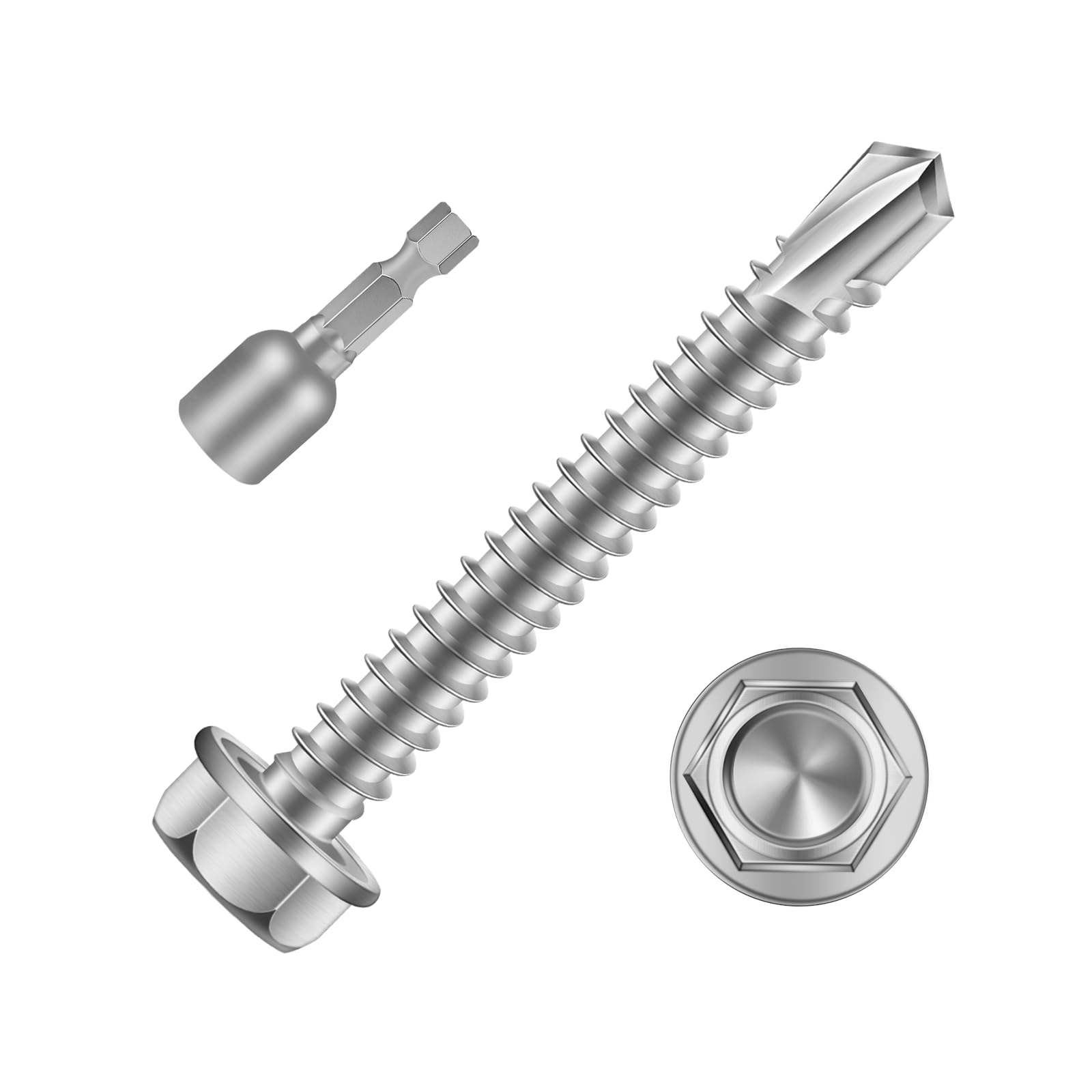 410 Stainless Steel Self-Tapping Screws - 100 Pack -15