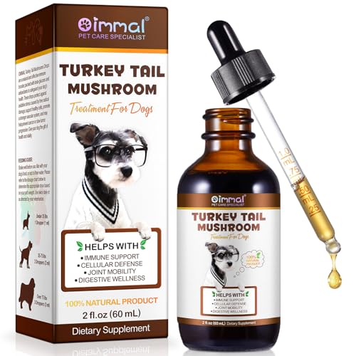 Turkey Tail Mushroom for Dogs - Critical Immune Defense Dogs Turkey Tail Mushroom Liquid Extract for Immune & Digestive Drops for Pet with 5X Mushrooms Turmeric & Probiotic