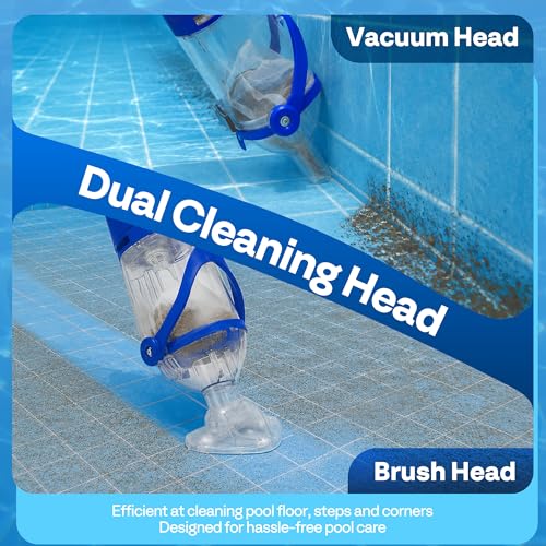 Image of VIVOHOME Handheld Pool Vacuum 13.2 GPM Suction Cordless Pool Cleaner 20W Powerful Motor Long-Run 60min Battery, Adjustable Pole for Above Ground & In-Ground Pools, Spas - Blue