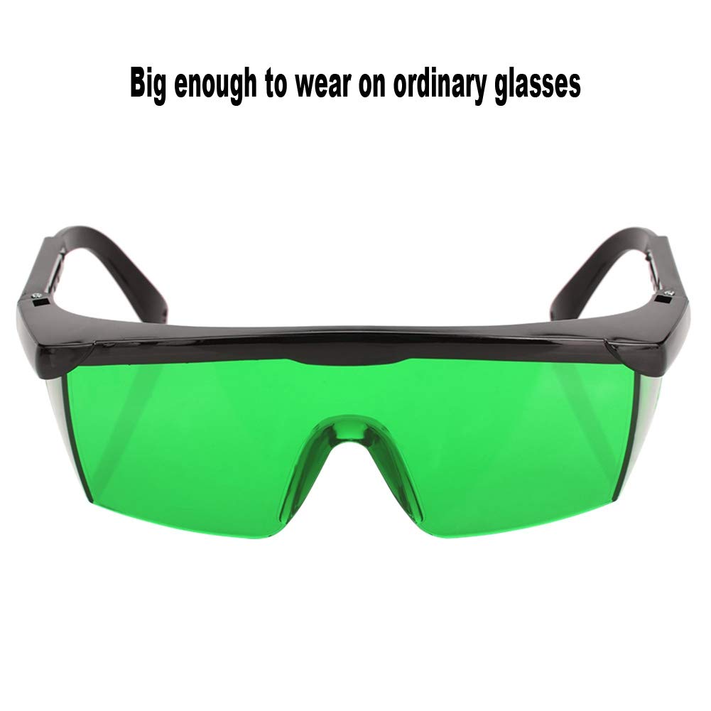 Artillery Okulary wzmacniające laserowe, czerwony/zielony, opcjonalna widoczność wiązki laserowej, okulary poprawiające wzrok, okulary ochronne do poziomu lasera (zielone)