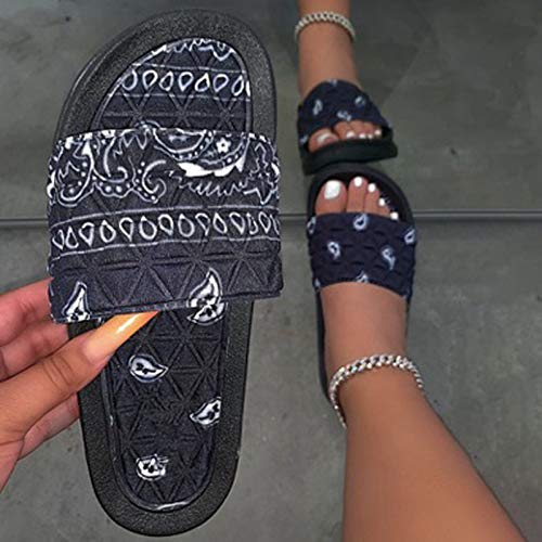ZYAPCNGN Sandals for Women Fashion Women\'s Casual Shoes Breathable Indoor Outdoor Leisure Slippers Wedge Sandals Black - Thumbnail 2