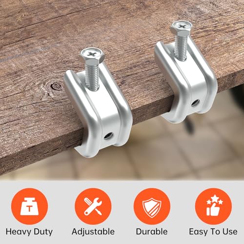 Image of 1 /4 inch x 20 Beam Clamp for Threaded Wire Ring, Zinc Plated Steel Beam Clamp with Harden Point Screws for 1 /2 inch Flanges 50 Pack